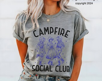 Cowgirl T-shirts Girl's Camping Shirts Camp Lovers Gift Camping Life Shirt Glamping Shirt Camping Life Gifts for Friends Girl's Camping Trip