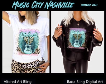 Nashville Guitar Music City T-shirts Nashville Shirts Guitar t-shirts Nash Bash shirt Country Music tshirts Cowgirl Mom Retro Cowgirl Shirt