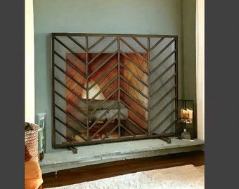 Single Panel Fireplace Screen Free Shipping