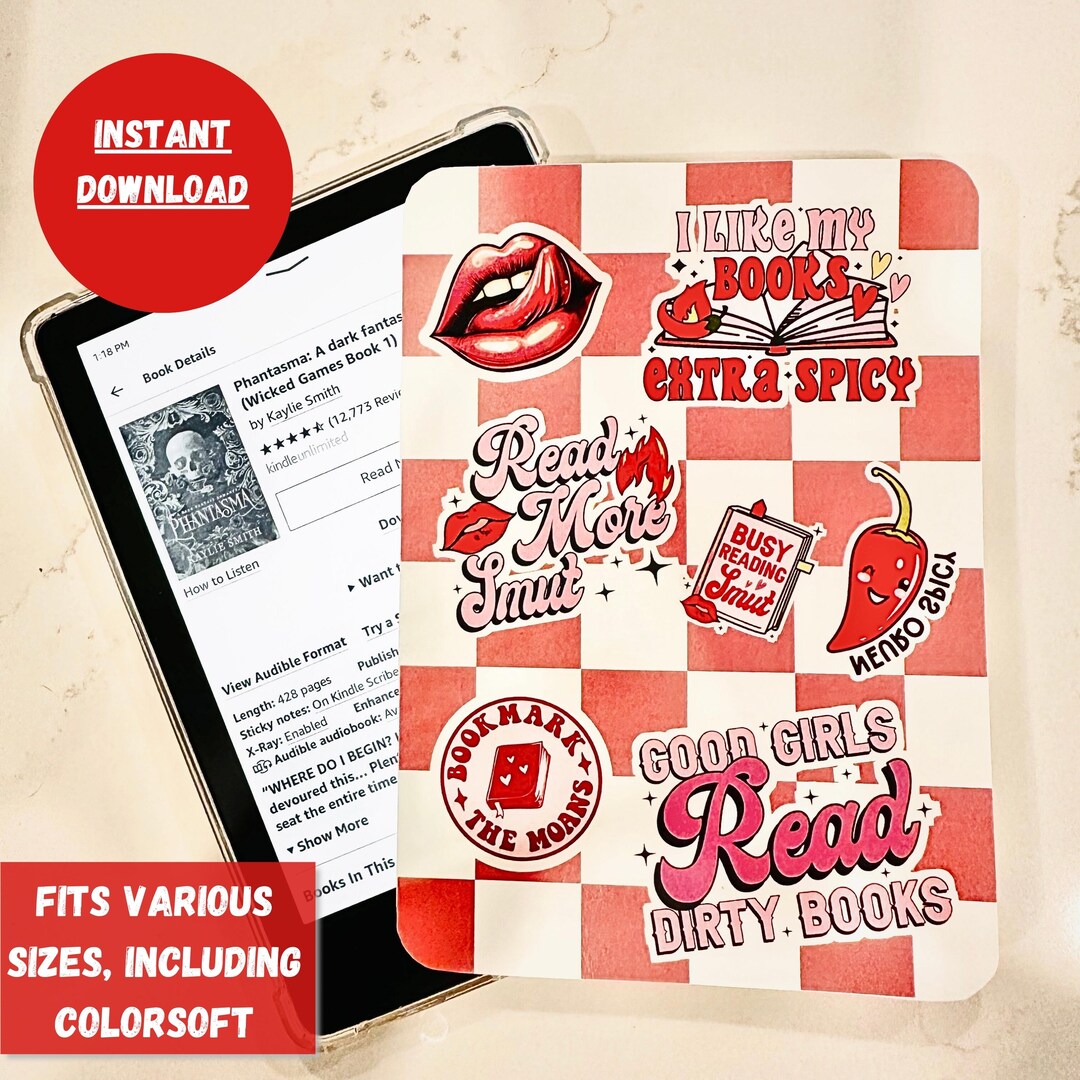 Printable SMUT Kindle Clear Case Insert Spicy Book Lover Kindle ...