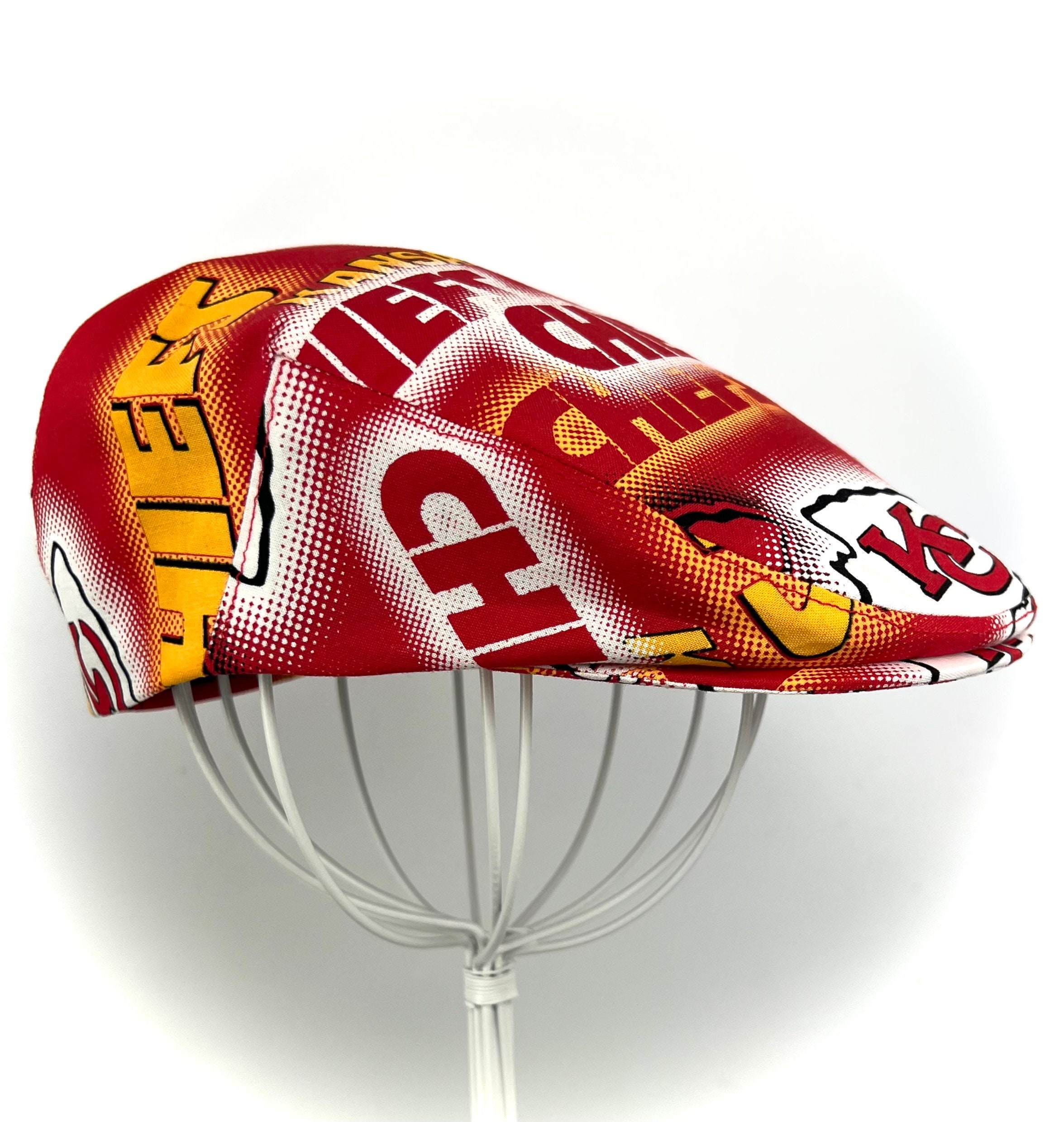 Custom Handmade Custom Made Jeff Cap in Kansas City Chiefs Dot Print