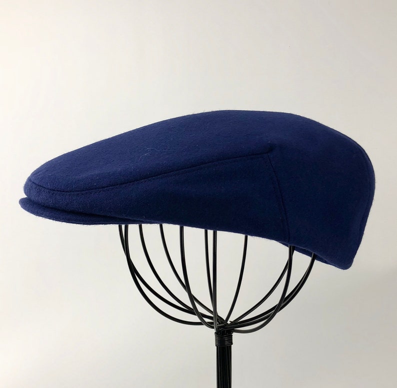 Bright Navy Wool Men's Sixpence Jeff Hat Flat Jeff Cap Etsy