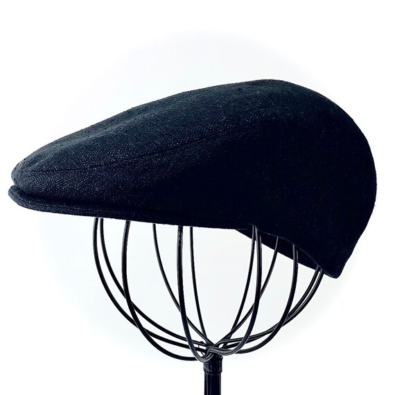 Men's Black Raw Silk Matka Jeff Cap Ivy 