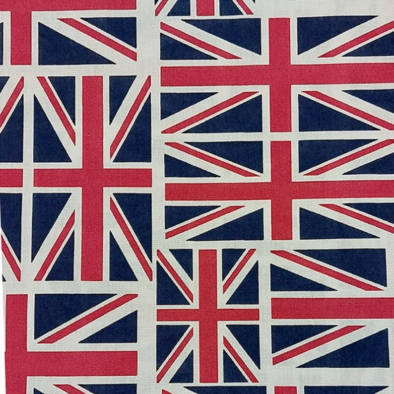Custom Handmade UK Union Jack Flag Inspired Patchwork Print Cotton Jeff ...