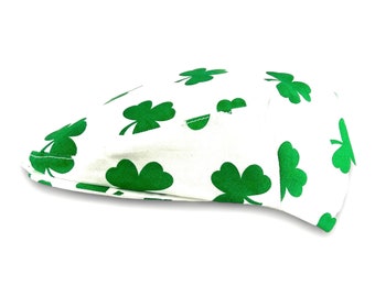 Custom Handmade Four Leaf Clover Cotton Jeff Cap, Ivy Cap, Driving Cap for Men, Women, and Children - Handmade Custom Hats