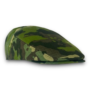 Custom Flat Cap Handmade to Order in Multicam TROPIC Nylon/Cotton Camouflage Fabric Jeff Cap, Ivy Cap, Driving Cap multicam tropic