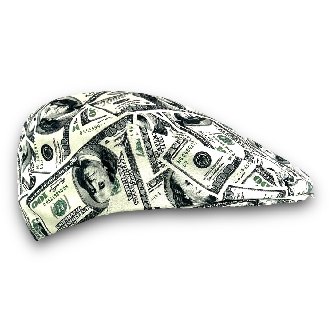Custom Handmade Money Cotton Jeff Cap, Ivy Cap, Driving Cap for Men ...