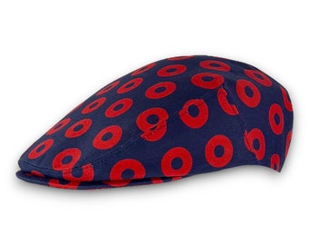 Custom Handmade  Novelty Fishman Donut Print Cotton Jeff Cap, Flat Ivy Cap, Driving Cap -