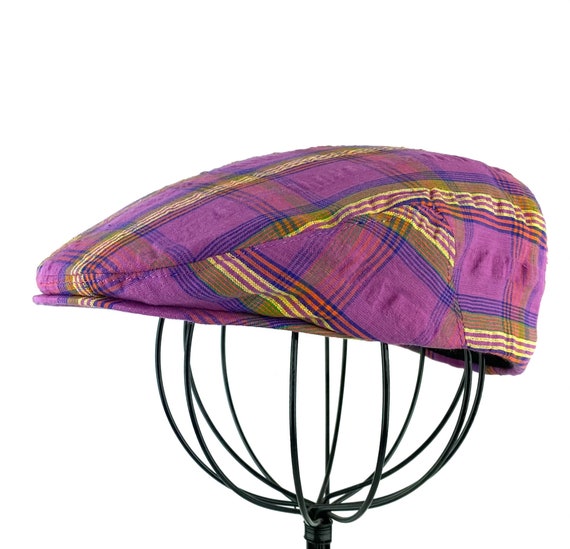 Purple Plaid Cotton Seersucker Flat 