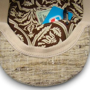 Custom Handmade  ADD-ON - Inside Pocket in Hat Lining to Stow Personal Belongings