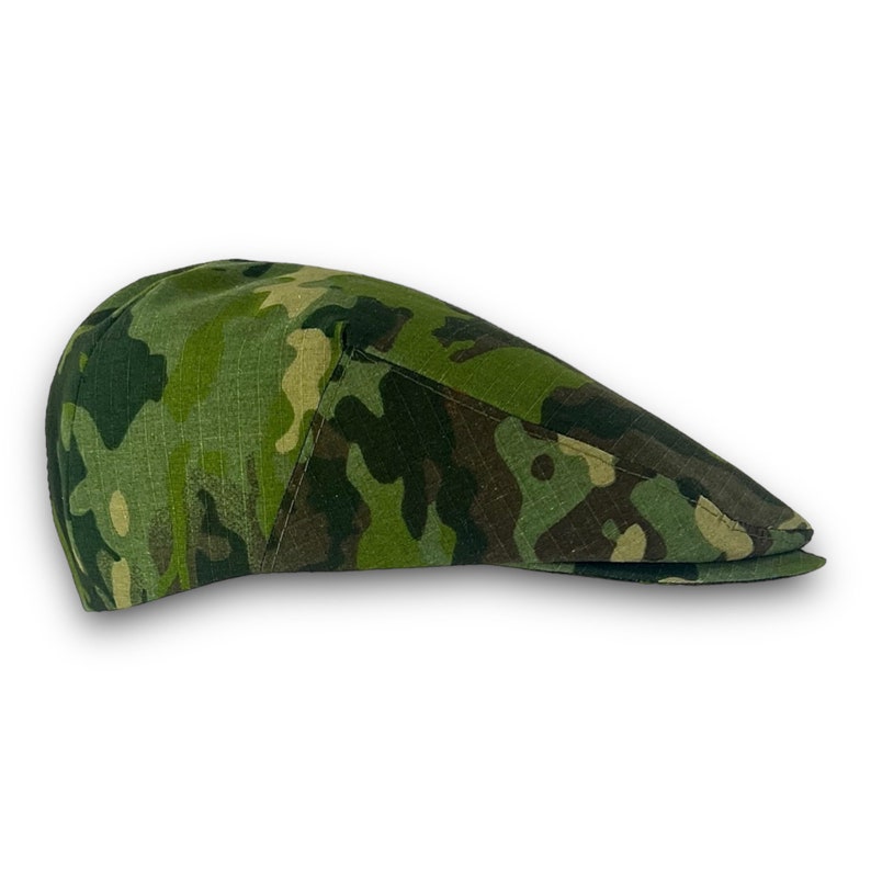 Custom Flat Cap Handmade to Order in Multicam TROPIC Nylon/Cotton Camouflage Fabric Jeff Cap, Ivy Cap, Driving Cap image 6