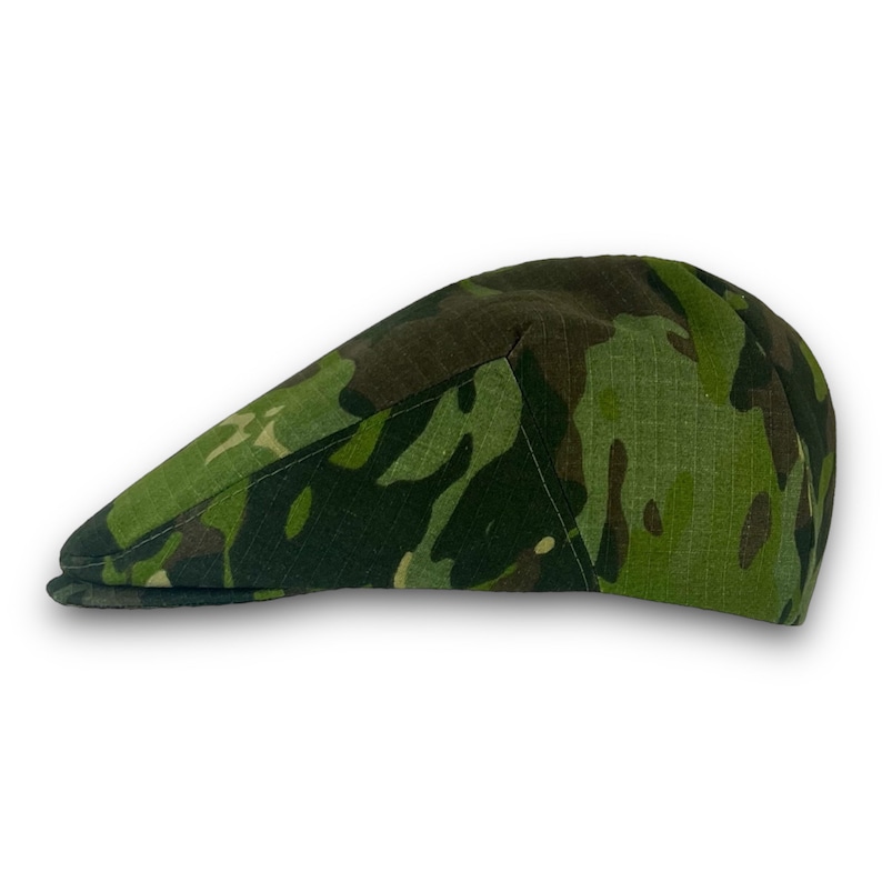 Custom Flat Cap Handmade to Order in Multicam TROPIC Nylon/Cotton Camouflage Fabric Jeff Cap, Ivy Cap, Driving Cap image 4