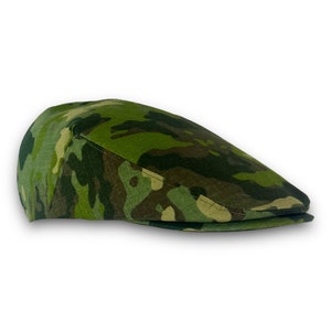 Custom Flat Cap Handmade to Order in Multicam TROPIC Nylon/Cotton Camouflage Fabric Jeff Cap, Ivy Cap, Driving Cap image 5