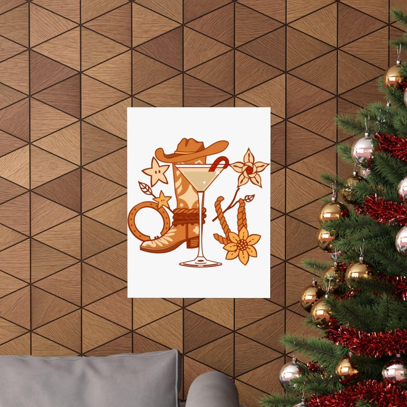Modern Western Cocktail Icon | Art Print | Wall Decor image 12