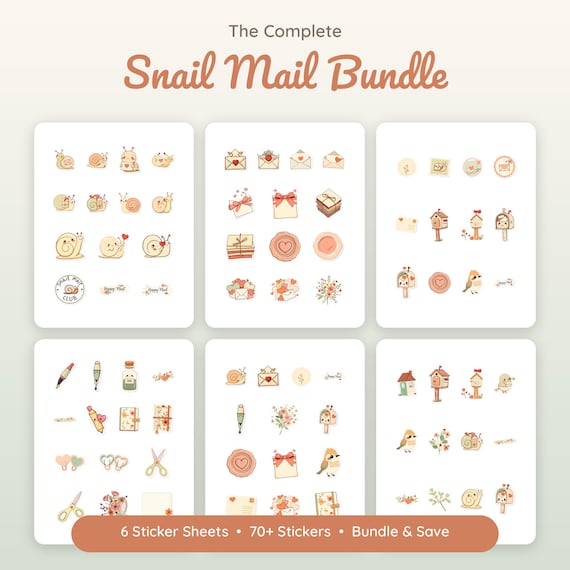 Snail Mail Sticker Bundle Printable 6 Happy Mail…