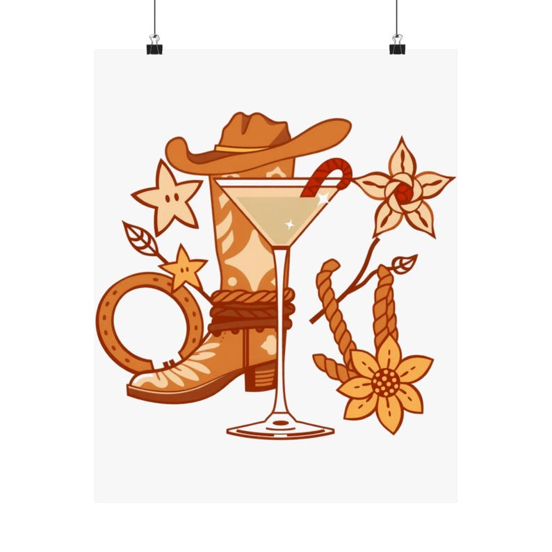 Modern Western Cocktail Icon | Art Print | Wall Decor image 17