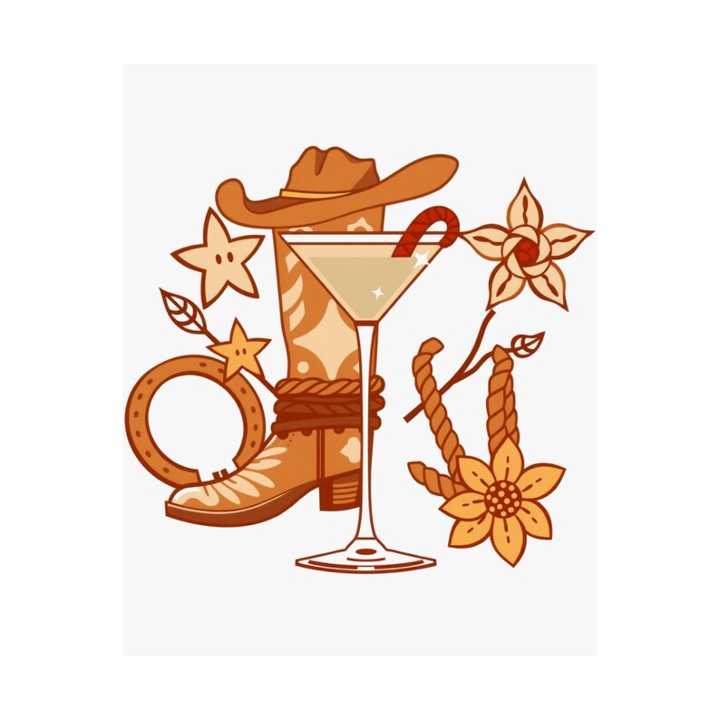 Modern Western Cocktail Icon | Art Print | Wall Decor image 18