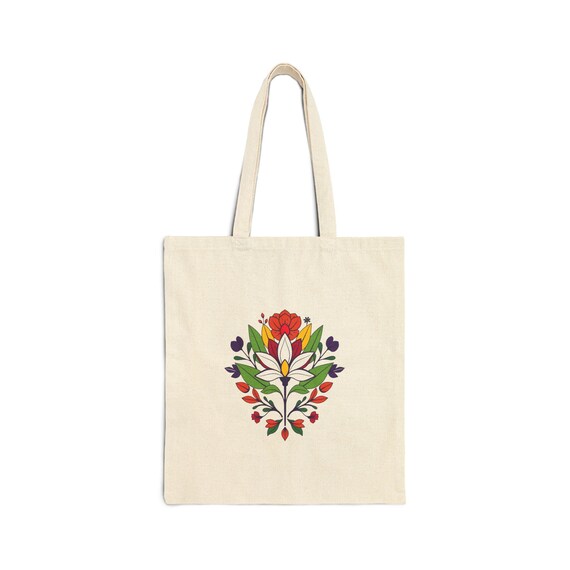 Floral Tote Bag, Floral Art Canvas Tote, Botanical…