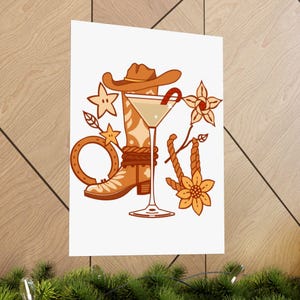 Modern Western Cocktail Icon | Art Print | Wall Decor image 13