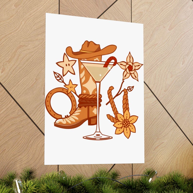 Modern Western Cocktail Icon | Art Print | Wall Decor image 13