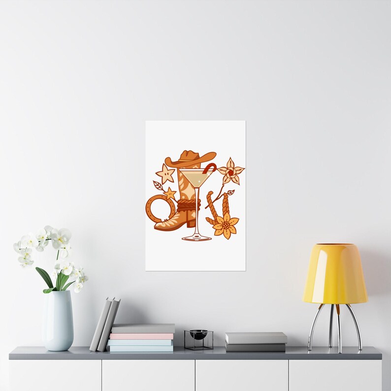 Modern Western Cocktail Icon | Art Print | Wall Decor image 8