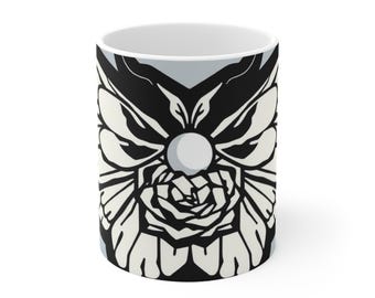Romantic-goth celestial moth crest graphics | 11oz Coffee Mug | Gift