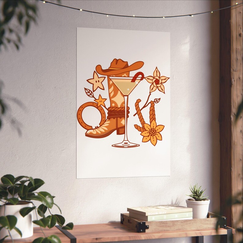 Modern Western Cocktail Icon | Art Print | Wall Decor image 6