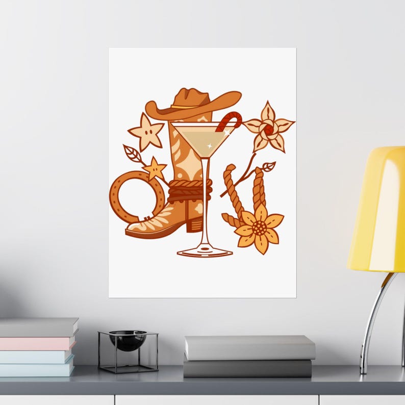 Modern Western Cocktail Icon | Art Print | Wall Decor image 16