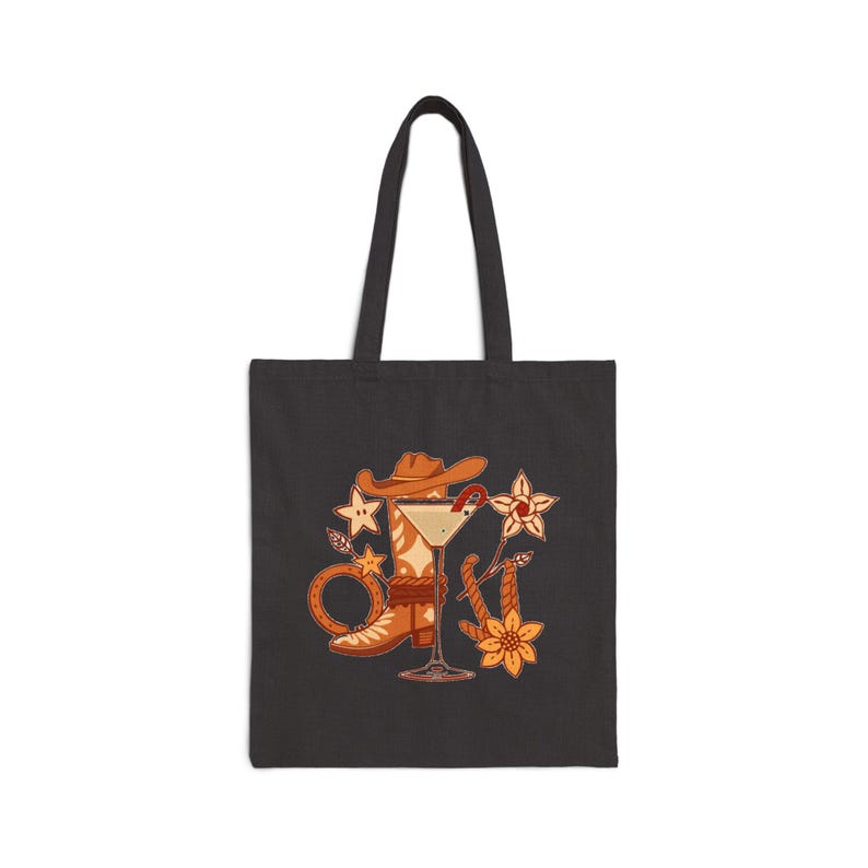 Icône de cocktail occidental moderne | Sac fourre-tout en toile image 2