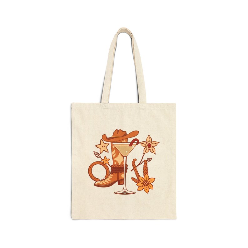 Icône de cocktail occidental moderne | Sac fourre-tout en toile image 1
