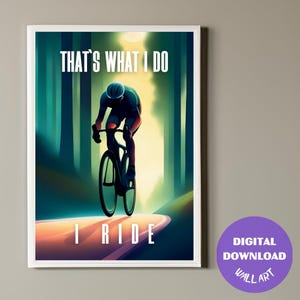Minimalist Bike Motivational Poster, Printable Cycling Trendy Wall Art, Gifts For Cyclist, Digital Download, Wall Hanging, Gift For Him