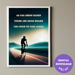 Bike Motivational Poster, Printable Cycling Trendy Wall Art, Gifts For Cyclist, Digital Download, Wall Decor, Bike Print