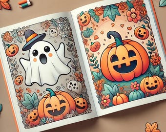 Personalized Halloween Printable Coloring Book • 50 Pages Digital Download • Kids & Adults Spooky Fun • Instant Printable PDF
