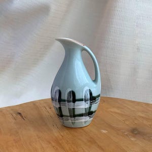 Mid Century Modern Ceramic Jug Pitcher | Handcrafted Abstract Design | Retro Boho Chic Decor | Vintage Pottery for Home or Bathroom