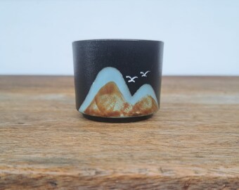 Coffret cadeau tasses à thé d'inspiration japonaise faites main, tasses à expresso peintes à la main, coffret cadeau japonais fabriqué artisanalement, cadeau pour père