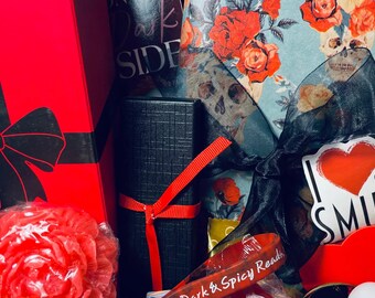Book Lover Gift Basket: Dark Romance/Fantasy, Spa Set, Gift Wrap