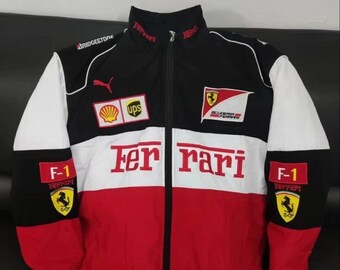 Vintage Jacket Racing F1- Style Formula 1- Ferrari Team -YK2 -New Retrò Embroidered Logos
