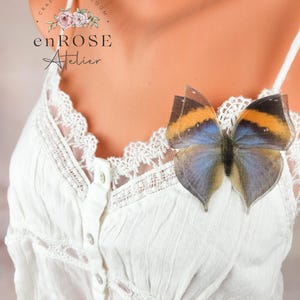 Silk butterfly brooch, 3D silk butterfly with layered wings, Organza butterfly jewelry