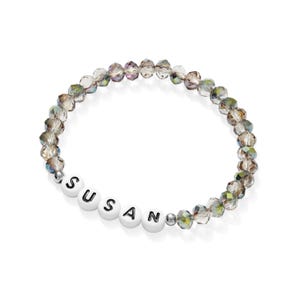 Personalized Crystal Bead Name Bracelet: Handmade Unisex Gift