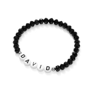Personalized Crystal Bead Name Bracelet: Handmade Unisex Gift