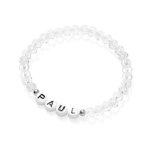Personalized Crystal Bead Name Bracelet: Handmade Unisex Gift