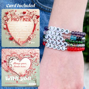 Custom Name Crystal Bead Bracelet: Personalized Unisex Stretch Bracelet