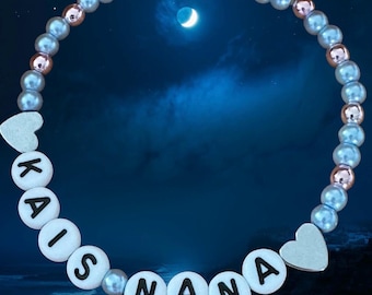 Personalized Nana Bracelet Mothers Day Gift Custom Gigi Beaded Jewelry Grandchild Name