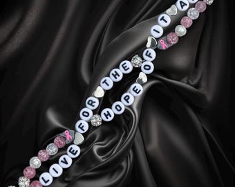Personalized Cancer Support Bracelet: Live For The Hope of It All Encouragement Gift