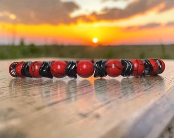 Hematite Bracelet Gift Howlite Tiger Eye Bracelet for Men or Women