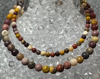 Natural Mookaite Jasper Bracelet Gift Stone of Vitality Energy Crystal Jewelry for Calm and Grounding 4mm 6mm Layering Soothing Yoga Jewelry