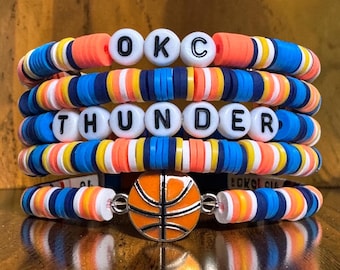 Thunder Bracelet Stack NBA Game Day Jewelry Set, Lakers, Warriors, Bulls, Magic