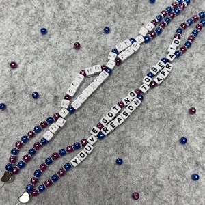 Pulsera de la amistad personalizada con letra de Taylor, regalo para hija, madre, amiga, inspiración y motivación. No tengas miedo.