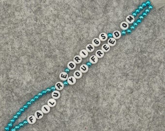 Personalized Showgirl Opalite Bracelet Birthday Gift Party Favor Failure Brings You Freedom Gift for Daughter or Friend