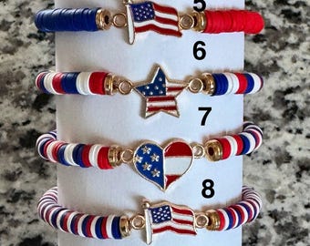 4th of July Patriotic Jewelry from Red White and Blue Beads for USA 250 Anniversary America Bracelet